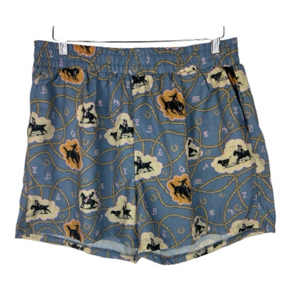 2 Fly Co. Sz XL Cowboy Western Print Athletic Shorts NWT